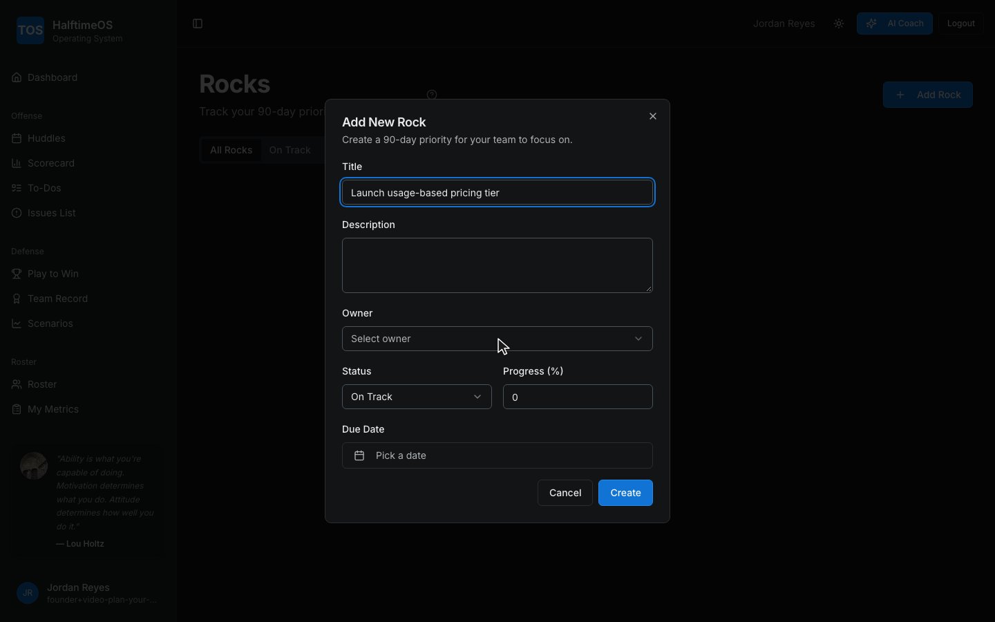 Step 4: Assign an owner — the one person accountable for this getting done.