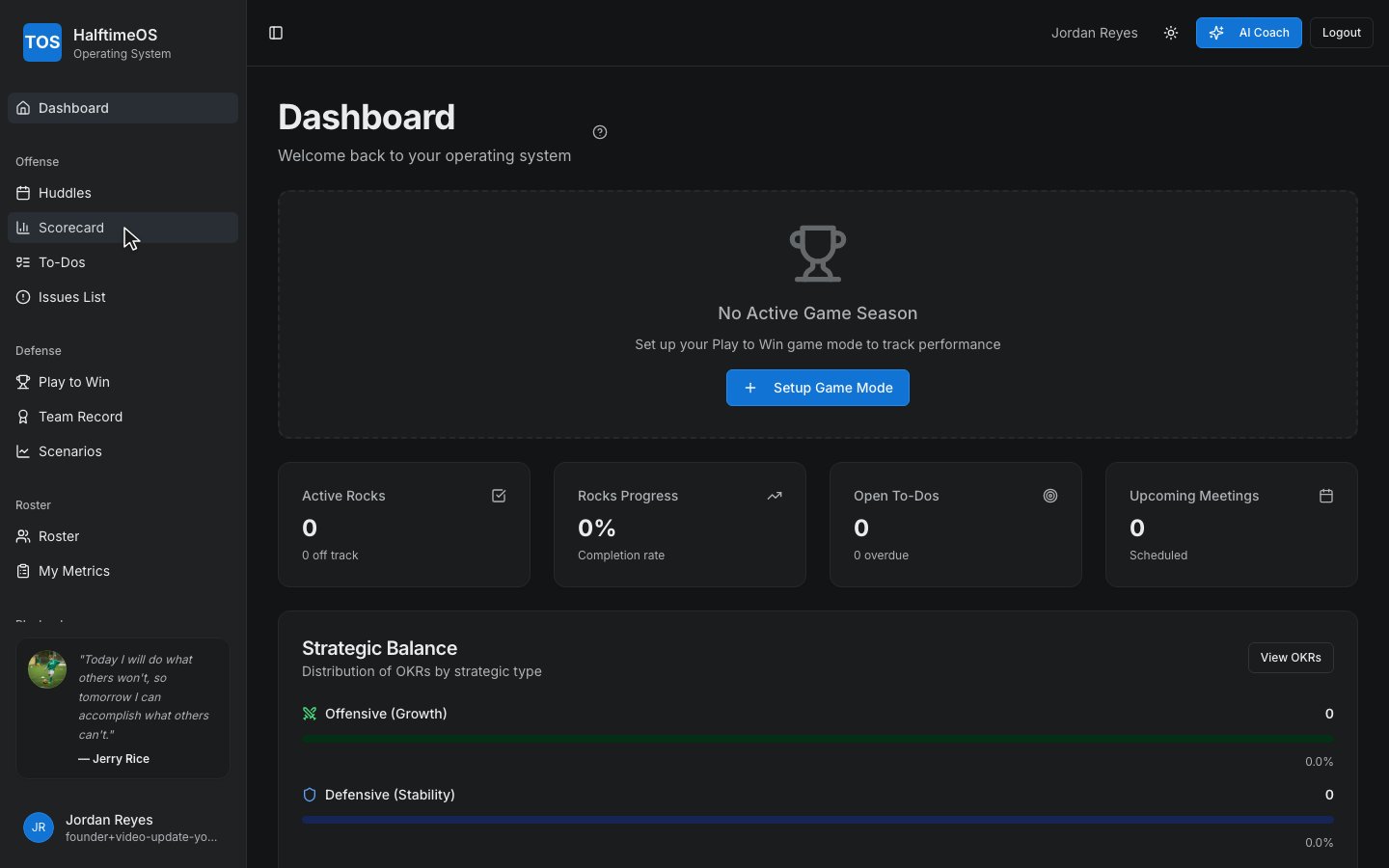 Step 1: Open your Scorecard from the sidebar.